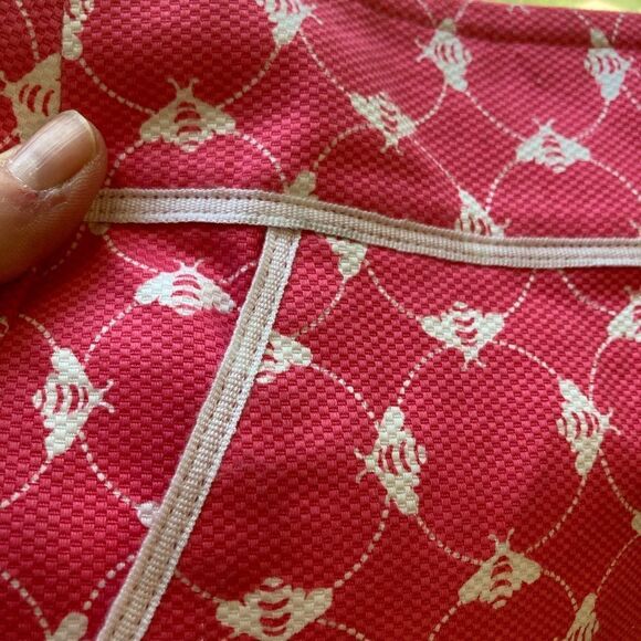 Talbots NWT Bright Pink Bee Print w/white trim & pockets crisp cotton pique - Picture 5 of 9